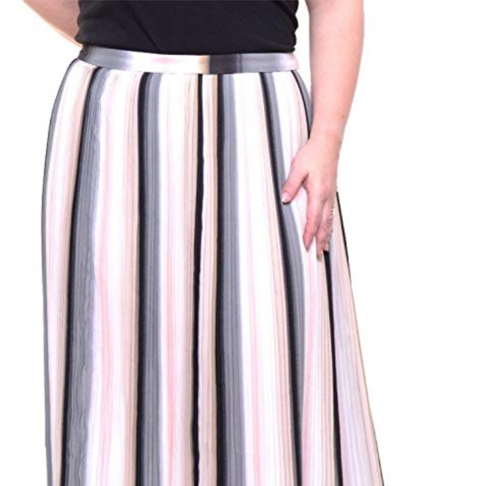 Calvin Klein Pleated Pink+Gray+Black+White Skirt